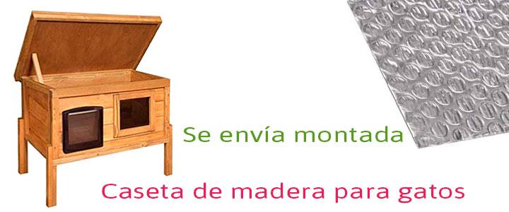 Casa de gato con patas elevadas contra la lluvia