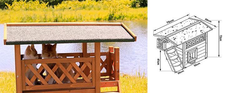 Casa para gatos en madera Dibea