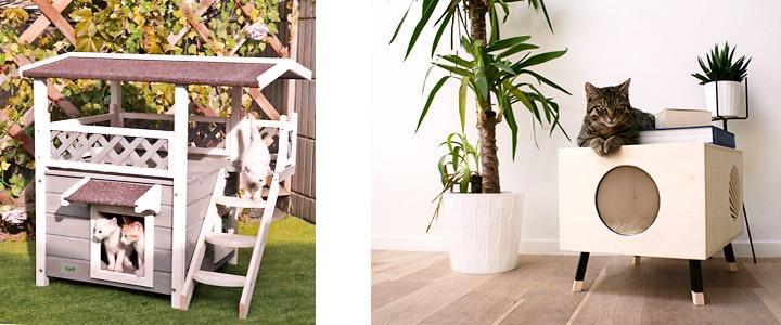 Dónde poner una casa de madera para gatos ¿Exterior o interior?